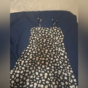 Floral Black and White Dress